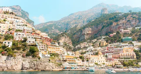 Praiano boat tour passing the Fiordo di Furore on the Amalfi Coast