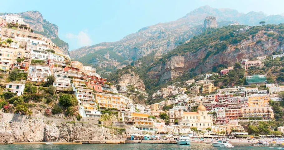 Praiano boat tour passing the Fiordo di Furore on the Amalfi Coast